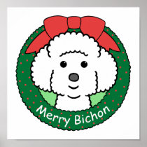 Bichon Frise Christmas Poster