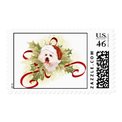 Bichon Frise Christmas Stamps by jaisjewels