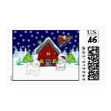 Bichon Frise Country Christmas postage by freespiritdesigns Bichon Frise Country Christmas postage