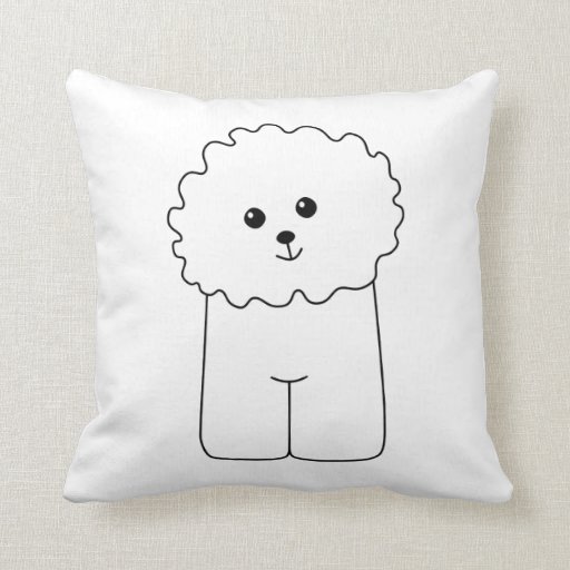 bichon frise shaped pillow