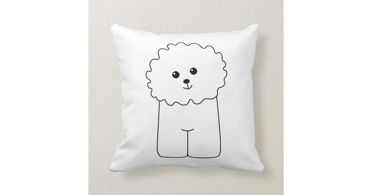 bichon frise shaped pillow