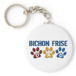 BICHON FRISE DAD Paw Print Key Chains