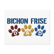 BICHON FRISE DAD Paw Print postcards