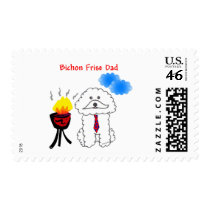 Bichon Frise Dad Postage Stamps