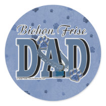Bichon Frise DAD Round Stickers