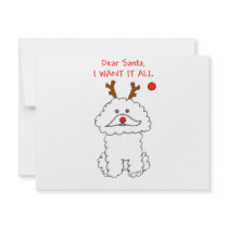 Bichon Frise Dear Santa invitations