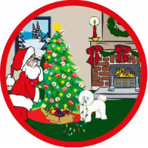 bichon frise deck the halls photo sculptures