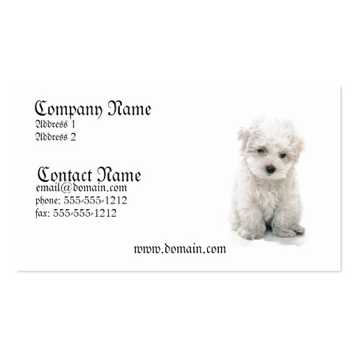 Bichon Frise Dog Business Card (front side)