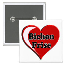 Bichon Frise Dog on Heart for dog lovers Button