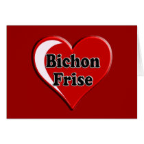 Bichon Frise Dog on Heart for dog lovers Greeting Cards