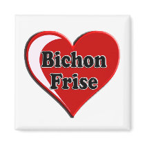 Bichon Frise Dog on Heart for dog lovers Magnet