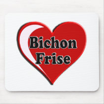 Bichon Frise Dog on Heart for dog lovers Mouse Pad