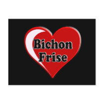 Bichon Frise Dog on Heart for dog lovers Post Cards