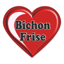 Bichon Frise Dog on Heart for dog lovers Sticker