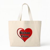 Bichon Frise Dog on Heart for dog lovers Tote Bag