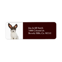 Bichon Frise Doggy With Bunny Hat Return Address Labels