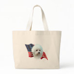 Bichon Frise Flag Tote Bag
