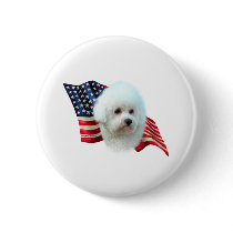 Bichon Frise Flag Pinback Buttons