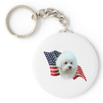 Bichon Frise Flag Keychains