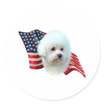 Bichon Frise Flag Stickers