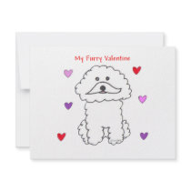 Bichon Frise Furry Valentine invitations