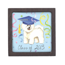 Bichon Frise Graduate Premium Trinket Boxes