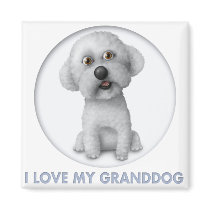 Bichon Frise Granddog Fridge Magnets