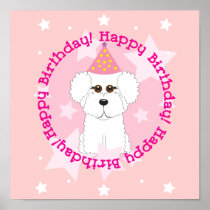 Bichon Frise Happy Birthday Print