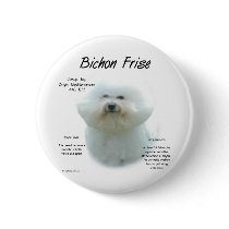 Bichon Frise History Design Pinback Buttons