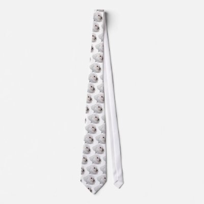 Bichon Frise in DeepThought Necktie by lucydogdesign