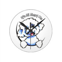 Bichon Frise Its All About Me Round Wall Clock