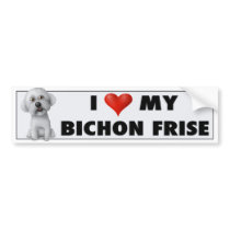 Bichon Frise Love Sticker bumper stickers by cartoondogs Bichon Frise Love Sticker bumper stickers