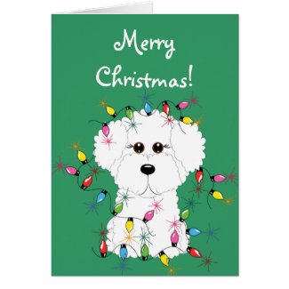 Bichon Frise Merry Christmas Card