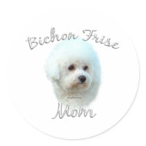 Bichon Frise Mom 2 Round Stickers