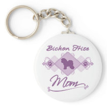Bichon Frise Mom Keychain