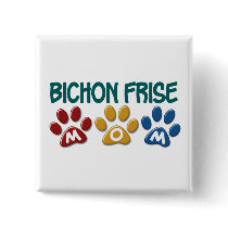 BICHON FRISE MOM Paw Print Pin