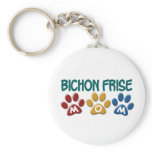 BICHON FRISE MOM Paw Print Keychain