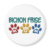 BICHON FRISE MOM Paw Print Refrigerator Magnet