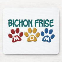 BICHON FRISE MOM Paw Print Mouse Mats