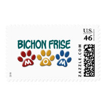 BICHON FRISE MOM Paw Print Postage Stamps