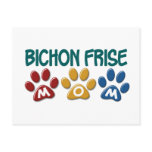 BICHON FRISE MOM Paw Print Postcard
