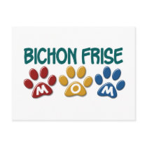 BICHON FRISE MOM Paw Print Postcard