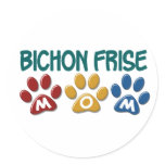 BICHON FRISE MOM Paw Print Stickers