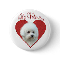 Bichon Frise My Valentine - Button