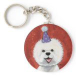Bichon Frise Party Dog Keychain