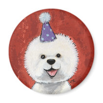 Bichon Frise Party Dog Magnet