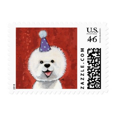 Bichon Frise Party Dog - Small Postage