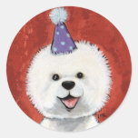 Bichon Frise Party Dog Stickers  / Envelope Seals