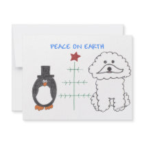 Bichon Frise Peace On Earth Custom Invites