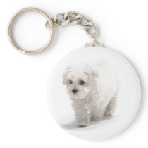 Bichon Frise Photo Keychain